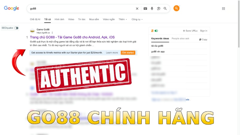 Ảnh minh hoạ cách tìm GO88 chính hãng